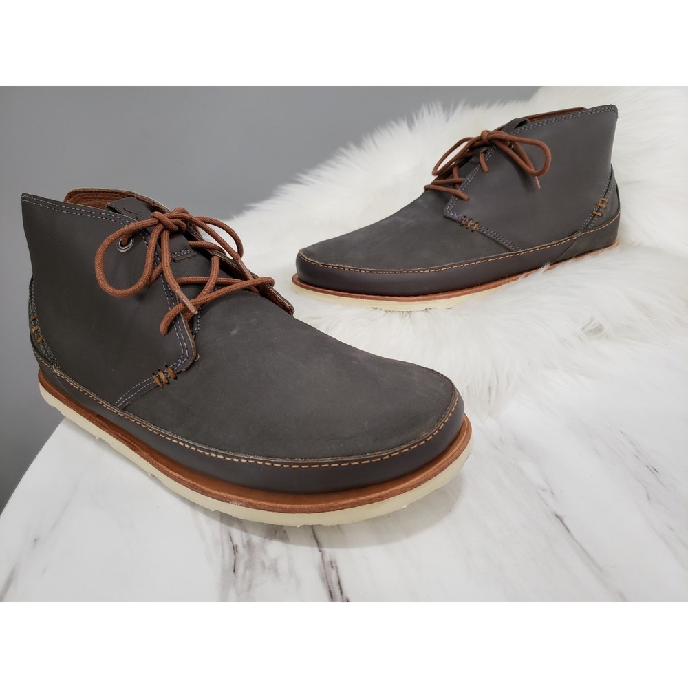 NEW NO BOX SIZE 10 Chaco Thompson Men's Leather Chukka Boots Dark Gull Gray